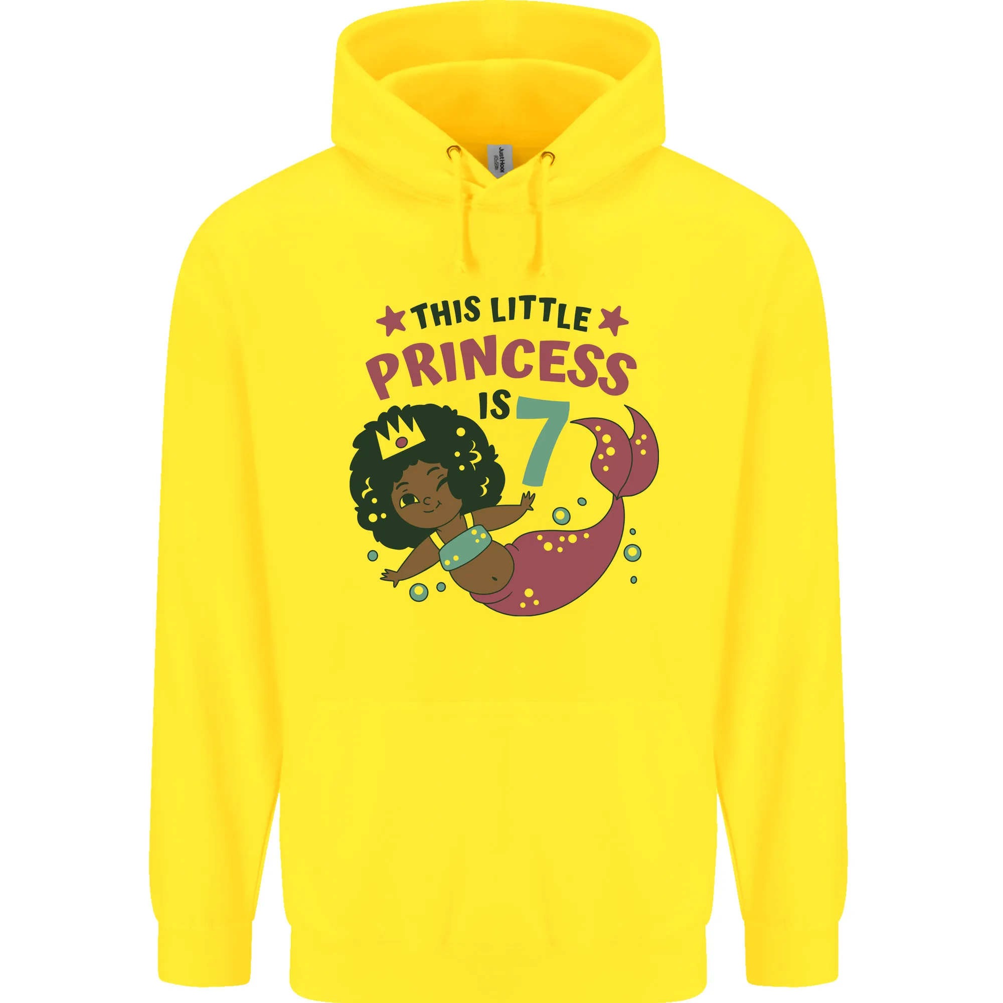 7th Mermaid Birthday 7 Year Old Childrens Kids Hoodie