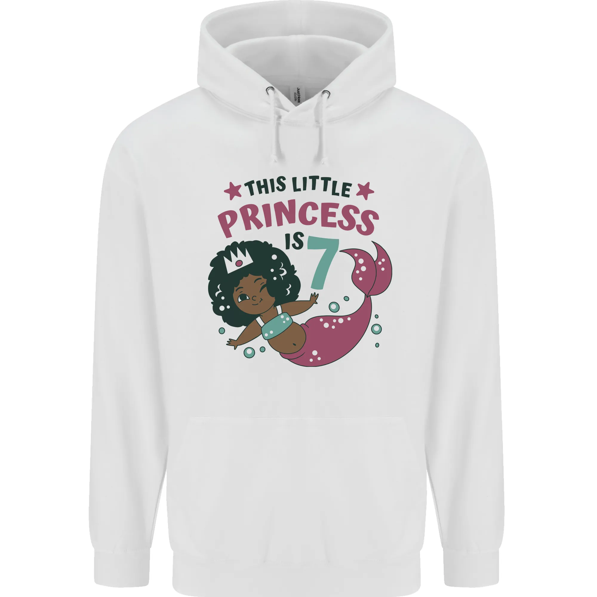 7th Mermaid Birthday 7 Year Old Childrens Kids Hoodie