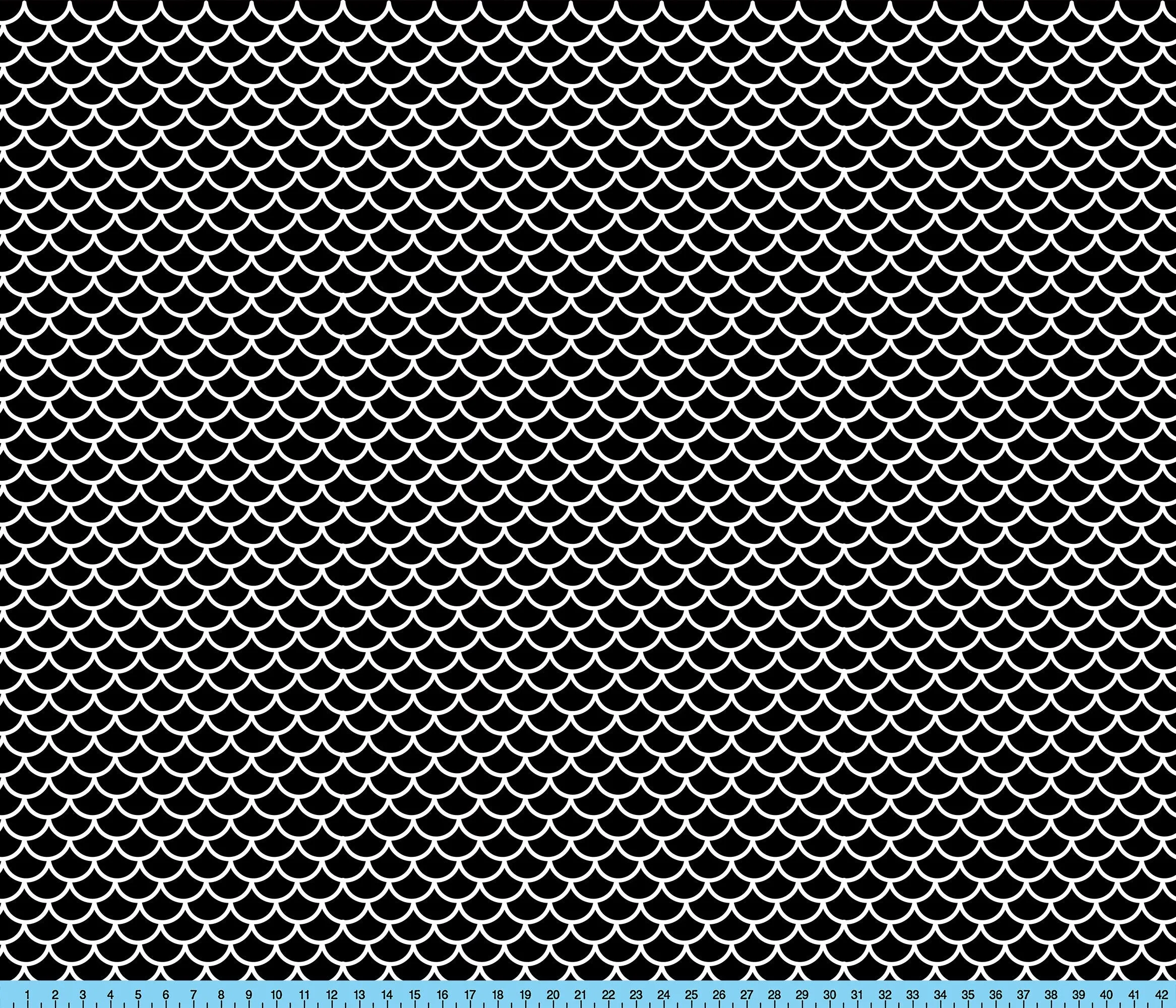 Black Mermaid Scales Fabric By the Yard, Half Yard and Fat Quarter