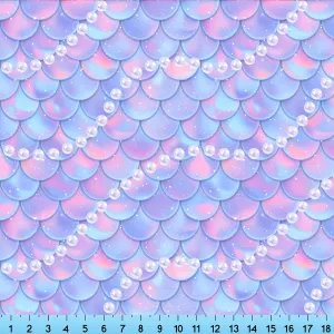 Mermaid Scales Pink Pearls Fabric By the Yard, Half Yard and Fat Quarter