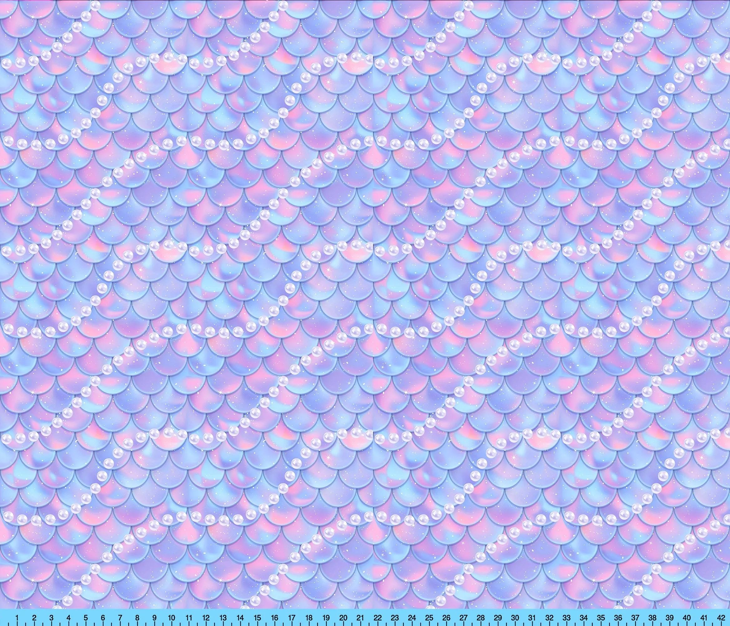 Mermaid Scales Pink Pearls Fabric By the Yard, Half Yard and Fat Quarter
