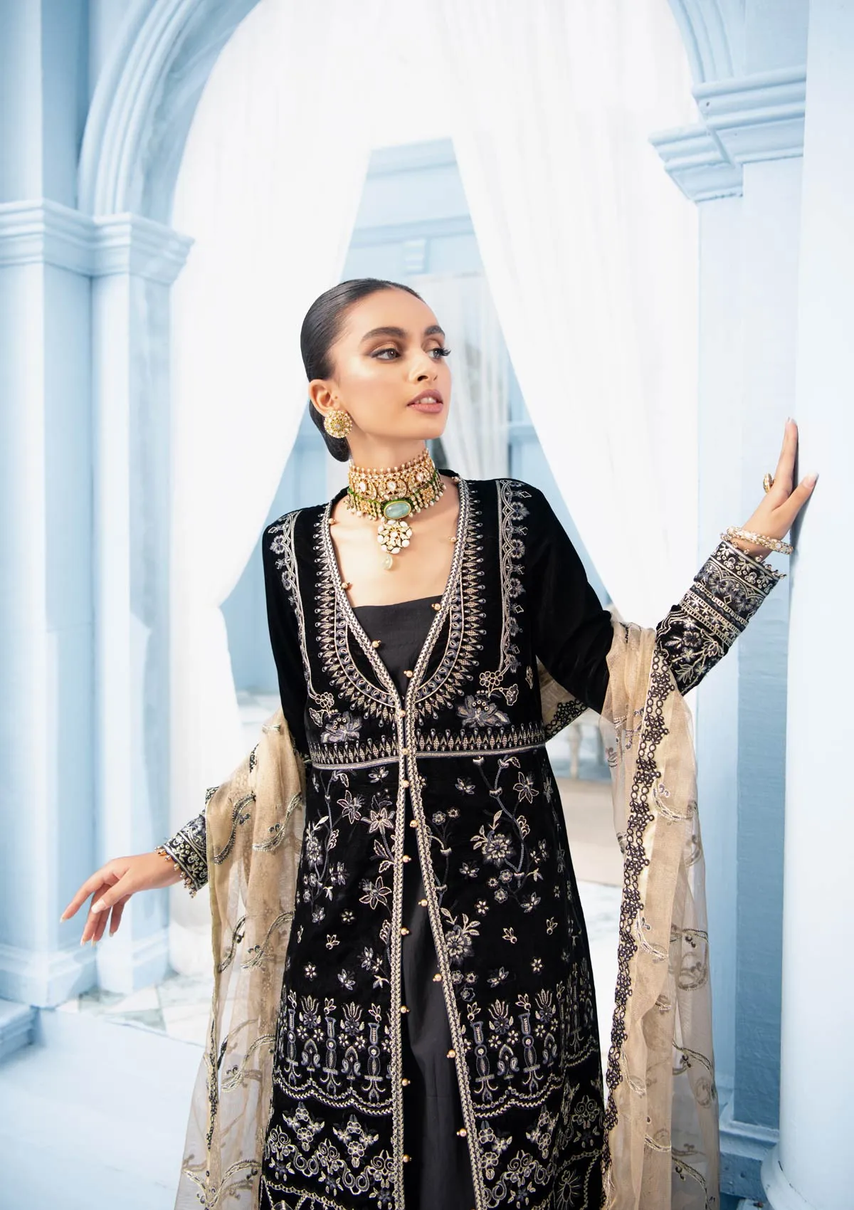 MON AMOUR - LOOK 02 | AIK Atelier Mon Amour Velvet 2021  Unstitched Embroidered Velvet Suits