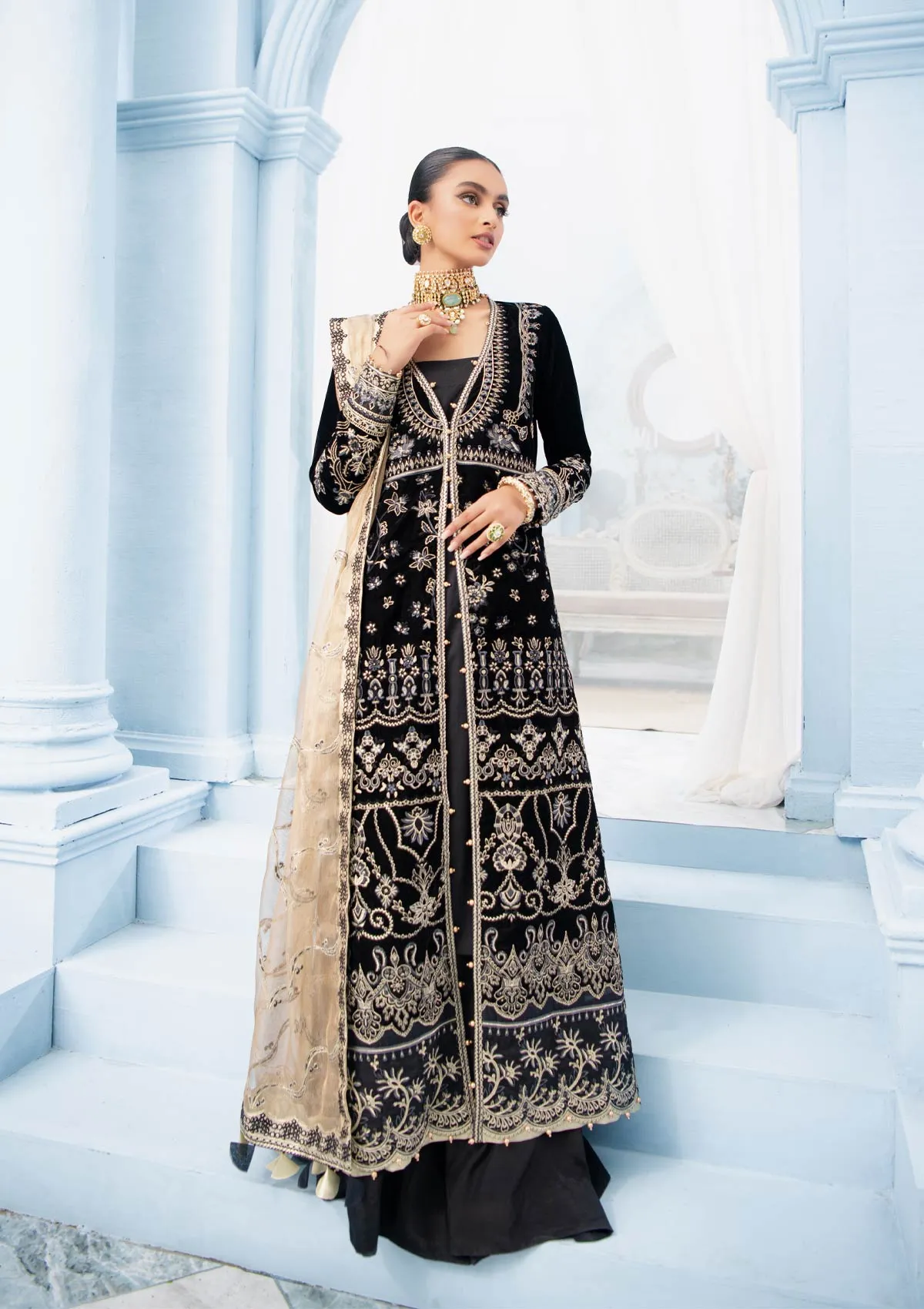 MON AMOUR - LOOK 02 | AIK Atelier Mon Amour Velvet 2021  Unstitched Embroidered Velvet Suits