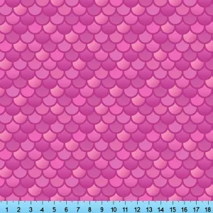 Pink Mermaid Scales Fabric By the Yard, Half Yard and Fat Quarter