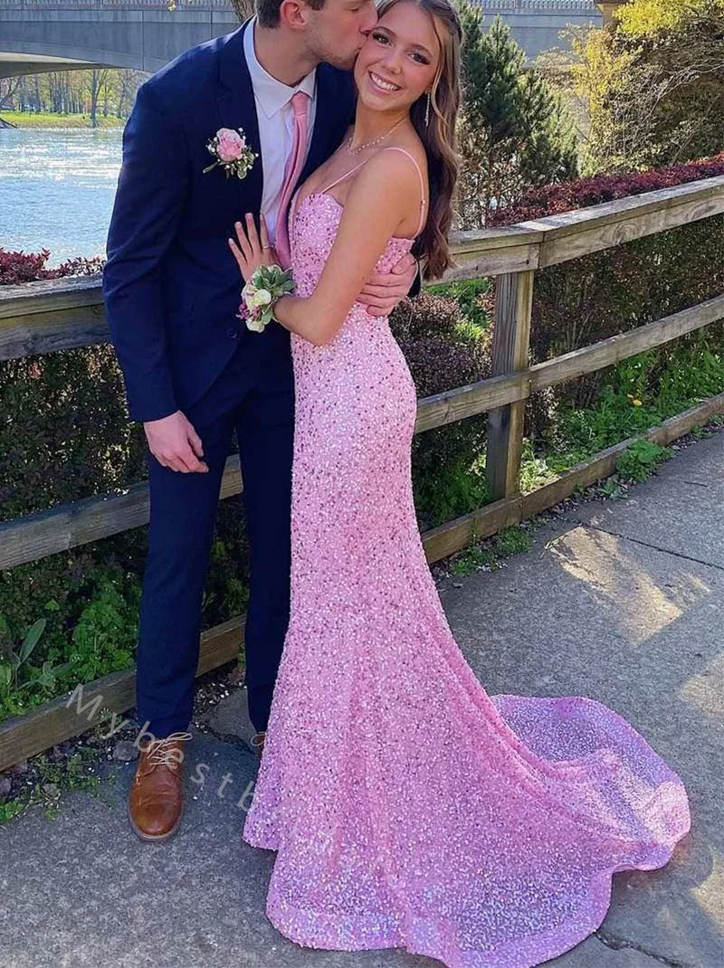 Sexy V-neck Sleeveless Mermaid Long Floor Length Prom Dress,PDS11492