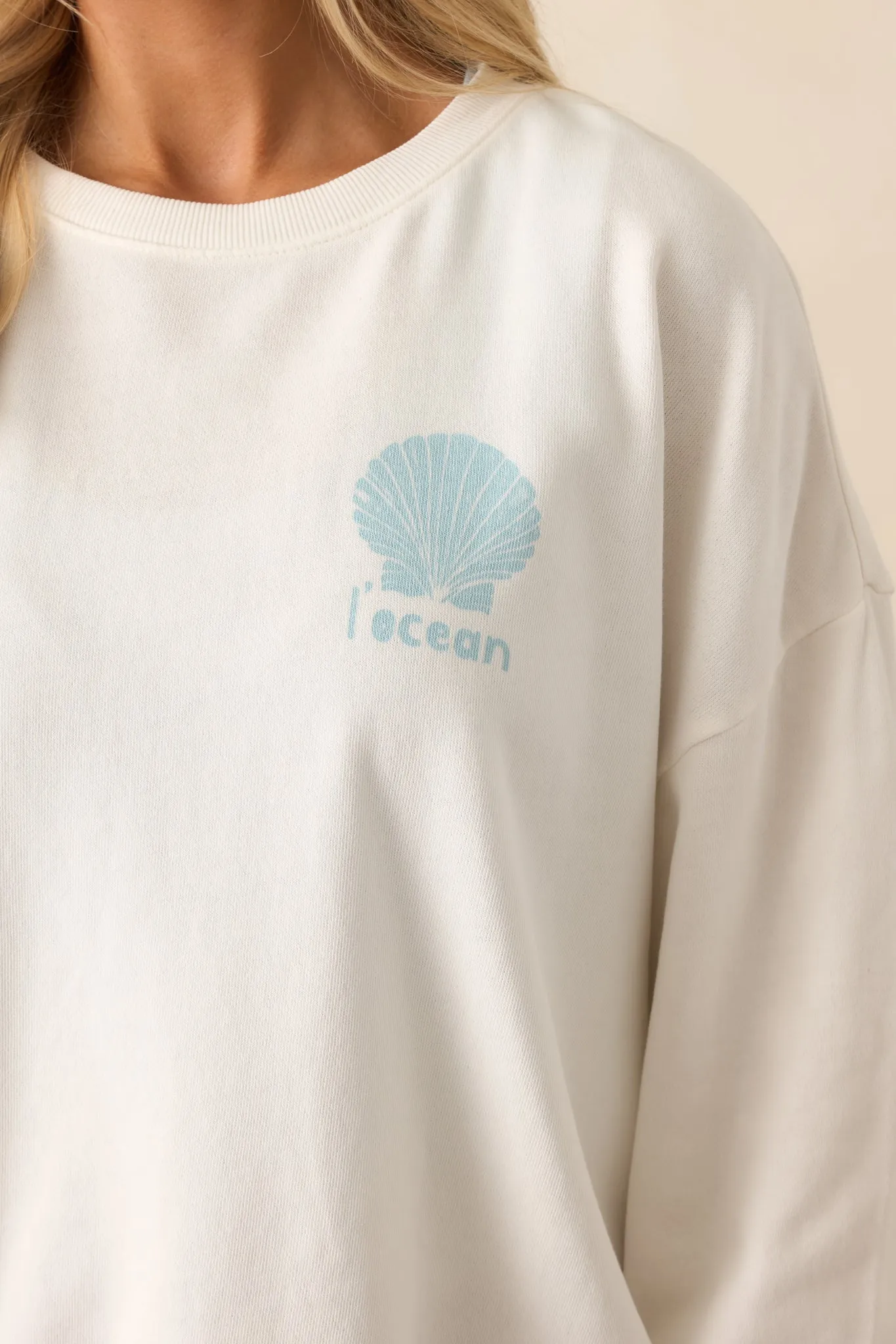 Z Supply Sea Salt Ivory L'Ocean Sunday Sweatshirt
