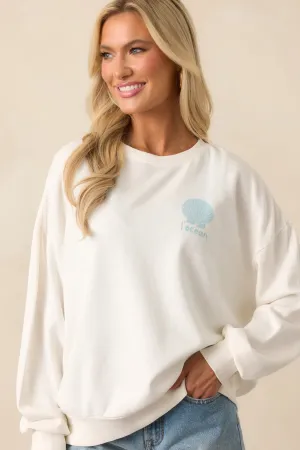 Z Supply Sea Salt Ivory L'Ocean Sunday Sweatshirt