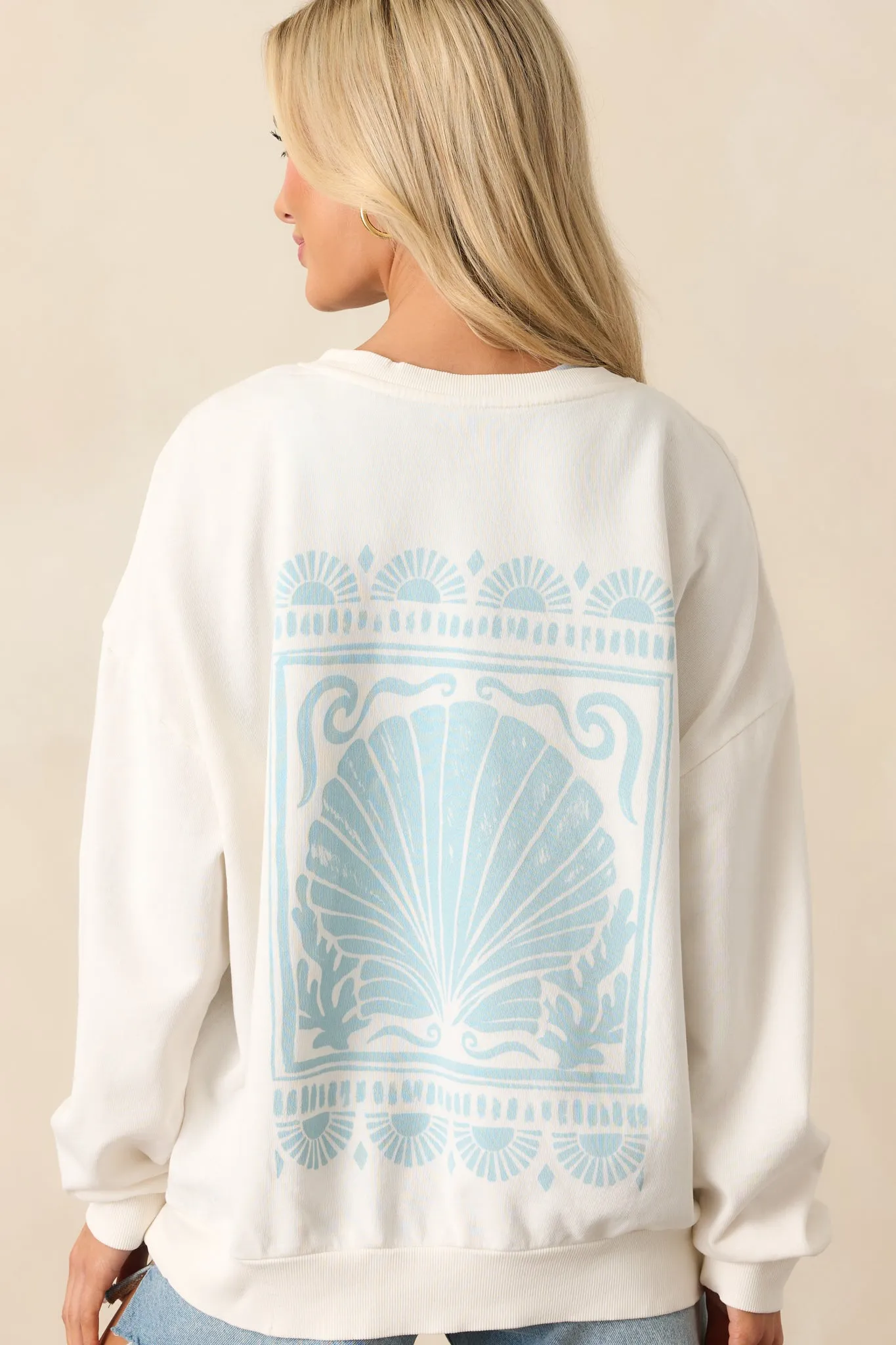 Z Supply Sea Salt Ivory L'Ocean Sunday Sweatshirt